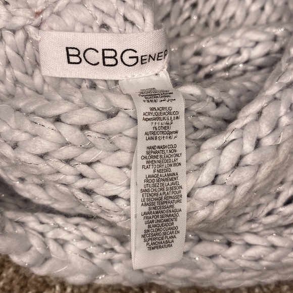 Bcbg Gray Sparkle Knitted Infinity Scarf - Picture 6 of 6
